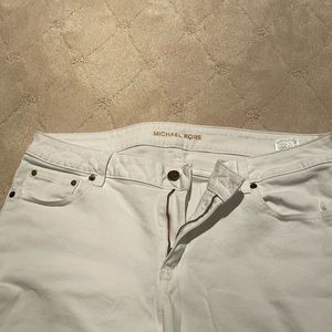 Michael Kors White Skinny Jeans Gold Detailing